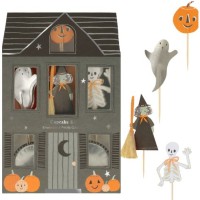 Kit de 24 estuches y decoraciones para cupcakes de Halloween