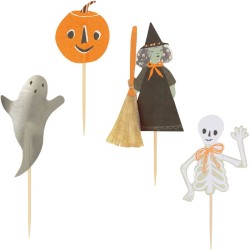 Kit de 24 estuches y decoraciones para cupcakes de Halloween. n2