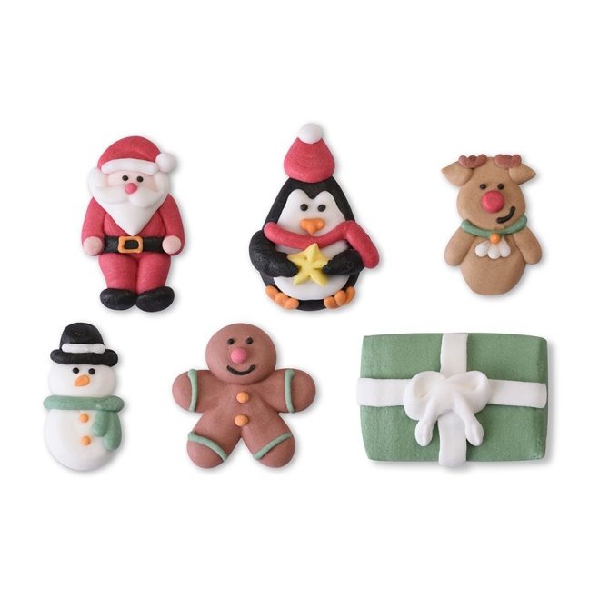 6 figuritas de Navidad 2D (4 cm) - Azcar 