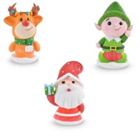 3 Figuritas de Navidad (5,5 cm) - Azcar / Azcar escarchado