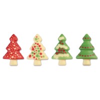 4 rboles de Navidad (5,2 cm) - Chocolate blanco