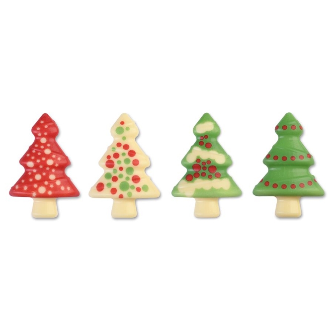 4 rboles de Navidad (5, 2 cm) - Chocolate blanco 