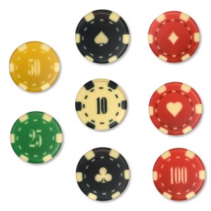 8 Fichas de Casino (3,8 cm) - Chocolate Blanco