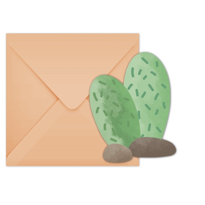 6 invitaciones de cumpleaos de cactus Lama 