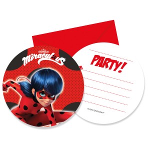 6 invitaciones Lady Bug