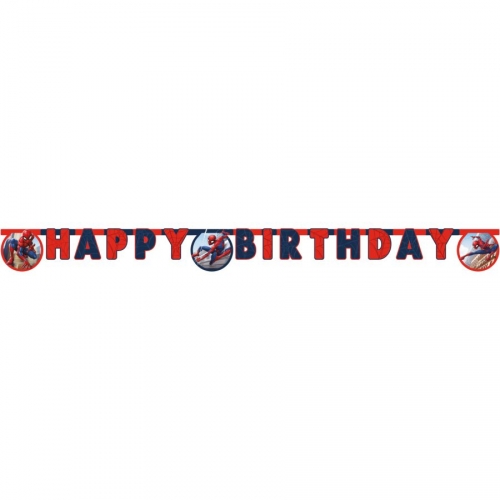 Guirnalda de letras Happy Birtdhay Spiderman Crime Fighter para el cumpleaños  de tu hijo - Annikids