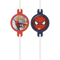 4 pajitas Spiderman Crime Fighter - Reciclables