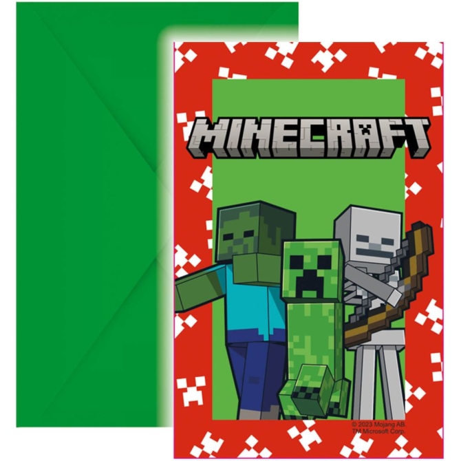 6 Invitaciones Minecraft 