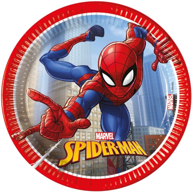 8 Platos Pequeos Spiderman Crime Fighter 