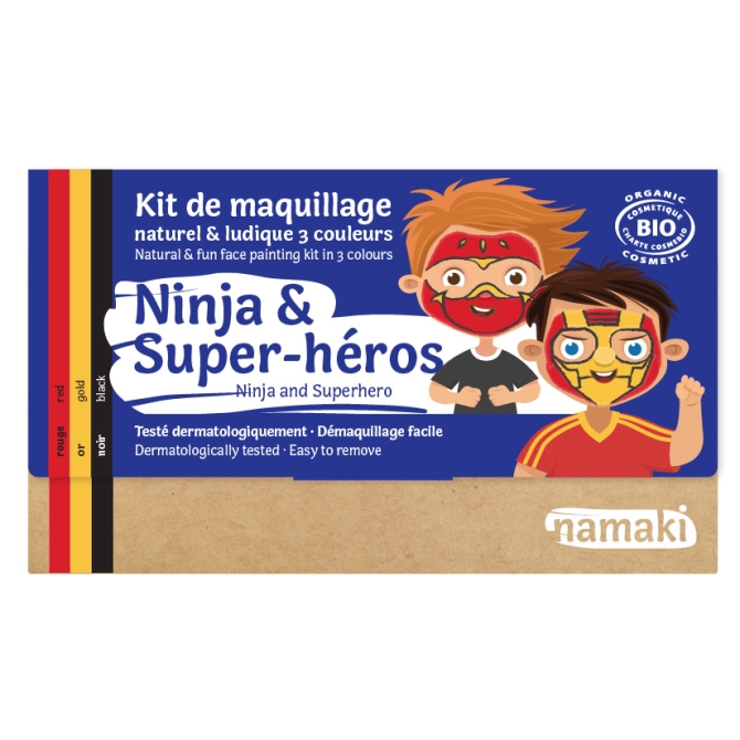 Kit de maquillaje de 3 colores orgnico Ninja & Super Hero 