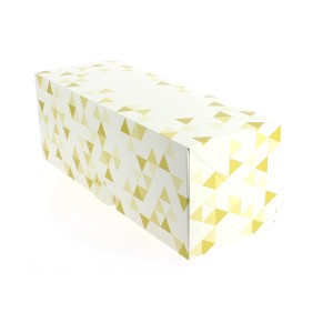 Caja para lea con diamantes dorados - 30 cm