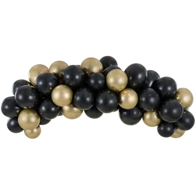 Arco Kit de 60 Globos - Negro / Dorado 