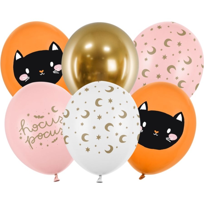 Ramo 6 Globos - Hocus Pocus Gato 