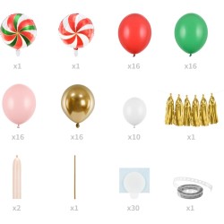 Kit Arco de 74 Globos - Dulces Navideos. n2