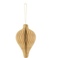 Farol de Nido de Abeja para Colgar Beige/Oro - 15 cm