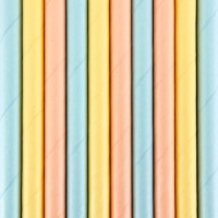 10 pajitas de colores pastel