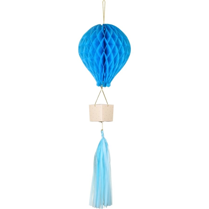 Decoracin con globos de papel de seda - Azul 