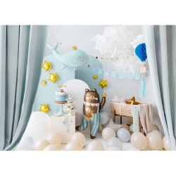 Decoracin con globos de papel de seda - Azul. n2