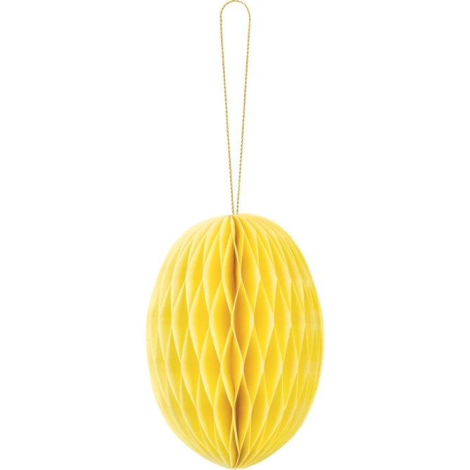 1 Decoracin Huevo Nido de Abeja 12 cm - Amarillo 