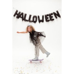 Guirnalda de globos negros de Mylar para Halloween. n2