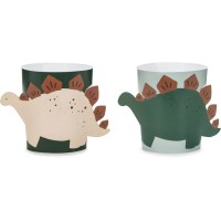 Contiene : 1 x 6 Decoraciones para tazas - Dino Triceratops