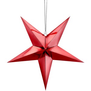 Estrella de papel roja - 45 cm