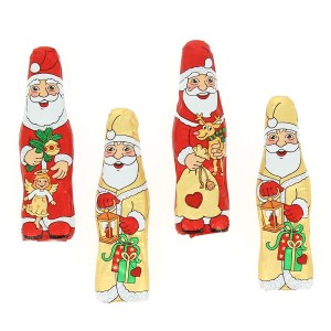 4 Papas Noel Envueltos (10 cm) - Chocolate con Leche