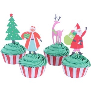 Kit de 24 moldes y decoraciones para cupcakes - Taller de Pap Noel