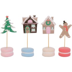 Kit de 24 moldes y decoraciones para cupcakes - Christmas Village. n2