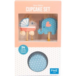 Kit de 24 moldes y decoraciones para cupcakes - Beb. n3
