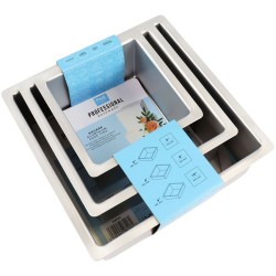 Set de 3 moldes cuadrados para tartas - H10 cm. n1