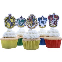 15 adornos para tartas de Harry Potter - Escudo de Hogwarts. n1