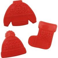 Set de 3 Cortadores de Galletas con Sellos - Cosy Christmas