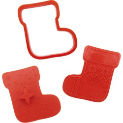 Set de 3 Cortadores de Galletas con Sellos - Cosy Christmas. n1