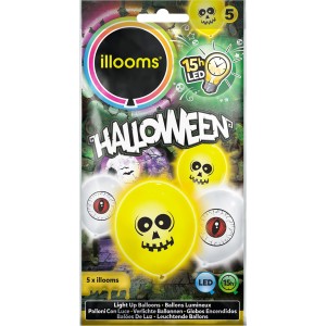 5 globos con luces LED de calavera y ojo