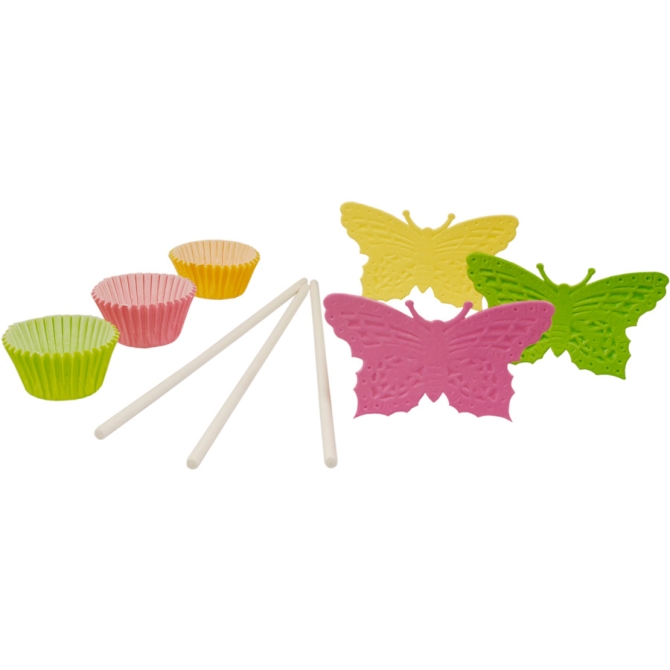 Kit de 60 cajas y decoraciones Cake Pop Mariposas 