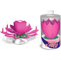 Vela Fuente Musical Flor Rosa