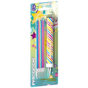 Vela Fuente Luminosa + 12 Velas Multicolores