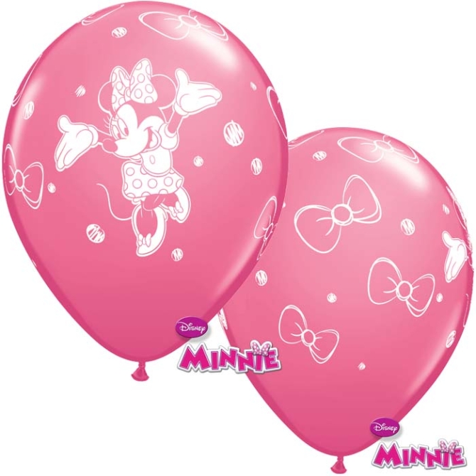 6 globos rosas de Minnie 