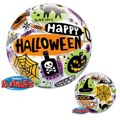 Burbuja Globo Plano Feliz Halloween 