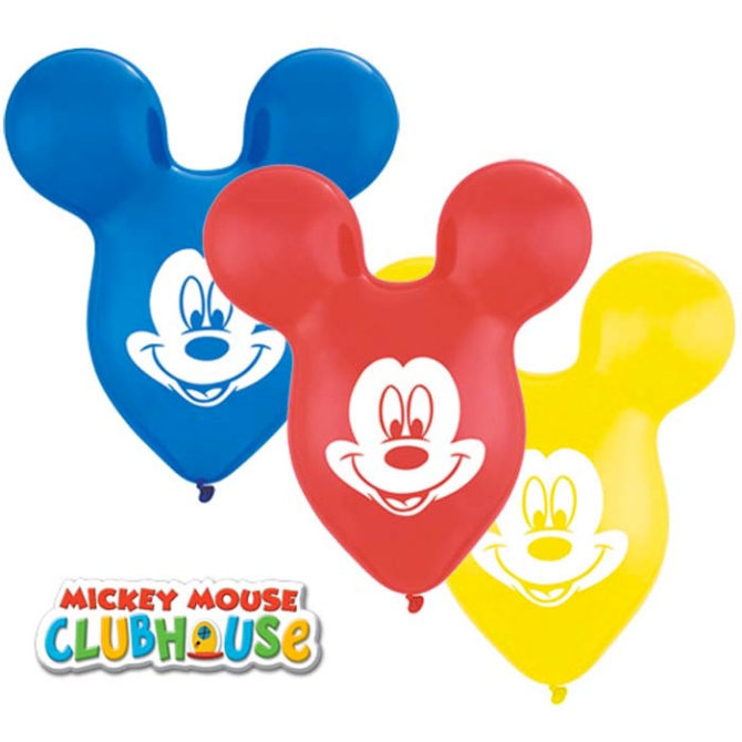 25 Globos Orejas Mickey Multicolores (38 cm) 