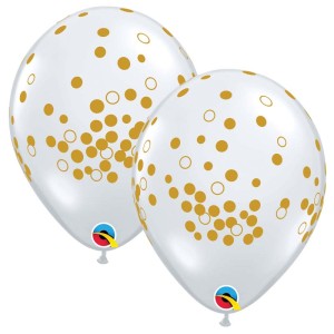 25 globos dorados con estampado de confeti