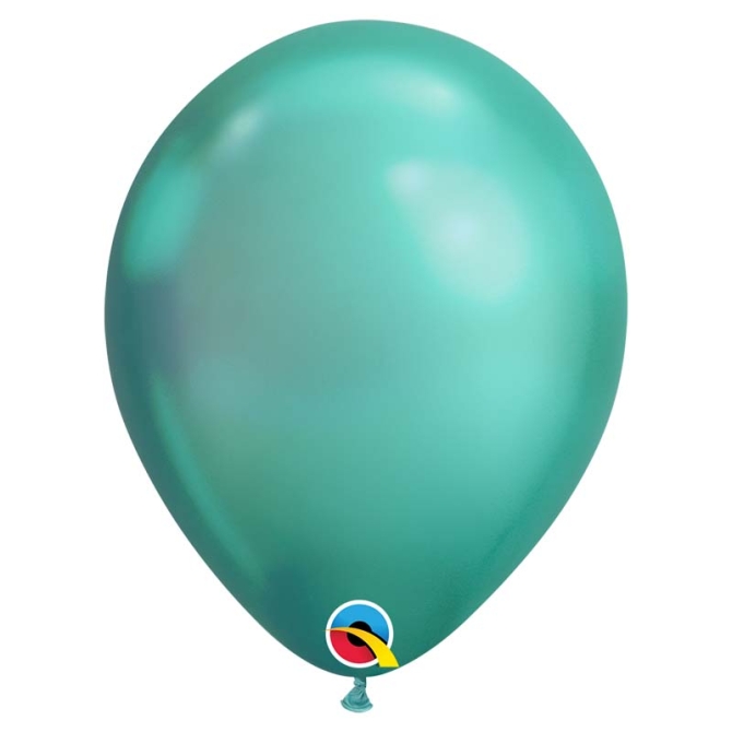 25 globos verdes cromados 