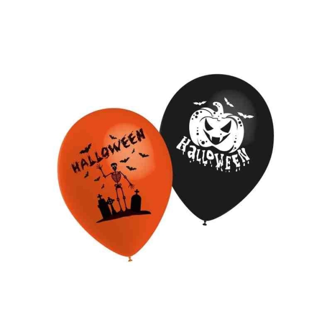 10 globos de Halloween naranjas y negros 