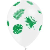 8 Globos Hojas Tropicales 30 cm