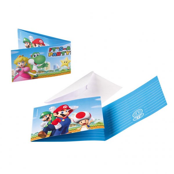 8 invitaciones para fiestas de Mario 