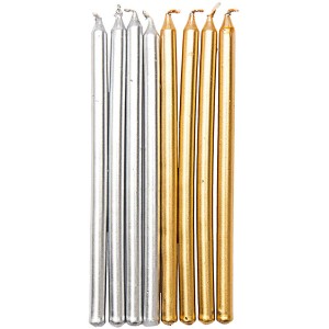 16 Velas Elegance (12 cm) - Oro/Plata