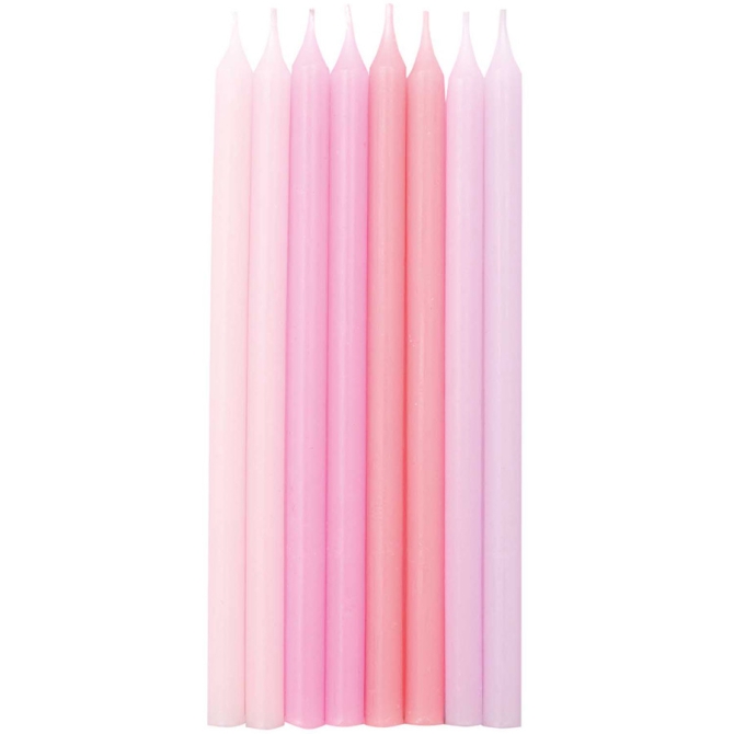 16 Velas Elegance (12 cm) - Armona rosa pastel 