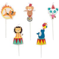 5 Mini Velas Animal Circo