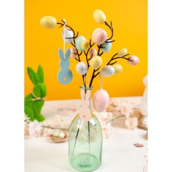 6 Huevos de Pascua colgantes (6 cm) - Dorado / Rosa. n2